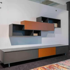 San Giacomo Wohnwände & Tv-Lowboards|Wohnwandgestaltung San Lampo Matt Lack Anthrazit Braun