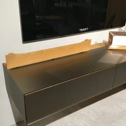 Team 7 Wohnwände & Tv-Lowboards|Wohnwandkombination Cubus Eiche Naturöl Glas Bronze Matt mit Touchbeschlag