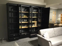 Musterring Wohnwände & Tv-Lowboards|Wohnwandkombination Korsika Vorschlag 52968 Lack Schwarz Einlegeböden Eiche Sand Mit LED Beleuchtung