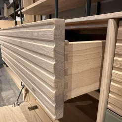 Anrei Wohnwände & Tv-Lowboards|Wohnwandkombination Lina Eiche Massiv Gebürstet Weiß Geölt Glas Matt Salbei Mit Schreibplatz