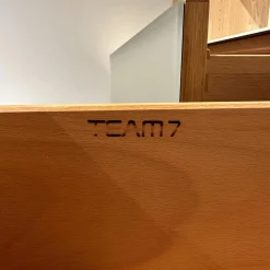 Team 7 Wohnwände & Tv-Lowboards|Wohwand In Eiche Weiß Geölt Fronten Glas Pearl Matt Innen Buche Mit Zwei Schubkästen Und Einer Klappe